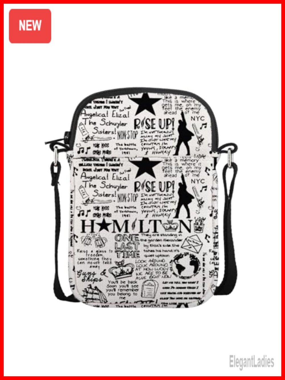 Musical Lover Crossbody Bag Cotton Linen Adjustable Strap Theater Fans Gift